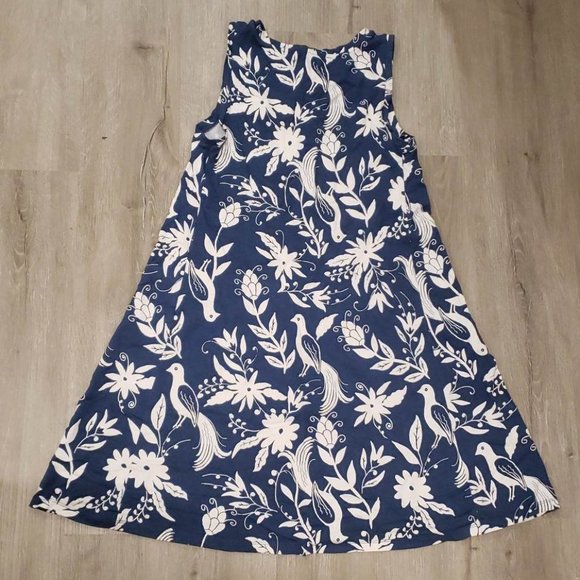 Loft Blue Floral Bird Swing Dress, size XS - Picture 5 of 7